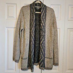 Mixed print Open front Cardigan, size L    (01)